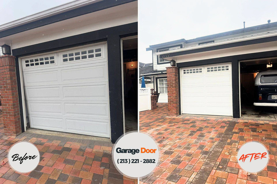 Before and after: garage door repair East Moriches, NY